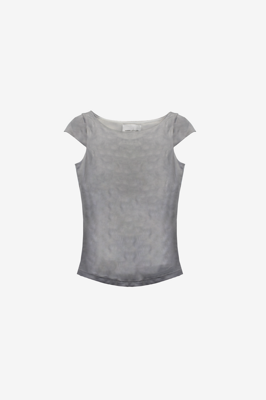 T-Shirt In Viscosa Silver Effetto Pelle | MARINELLA GALLONI