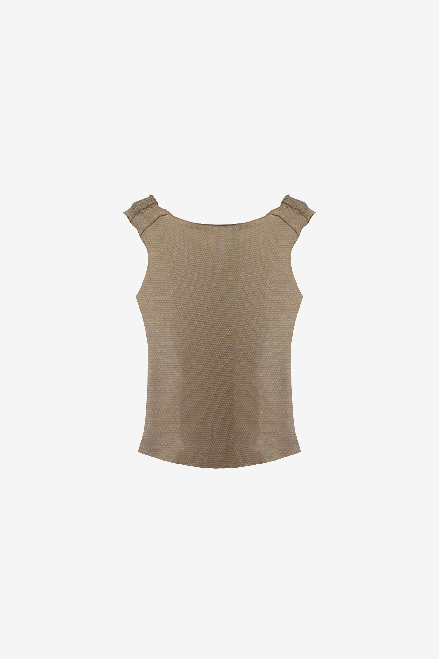 Top Scollo A Barca Caramel Mesh | MARINELLA GALLONI