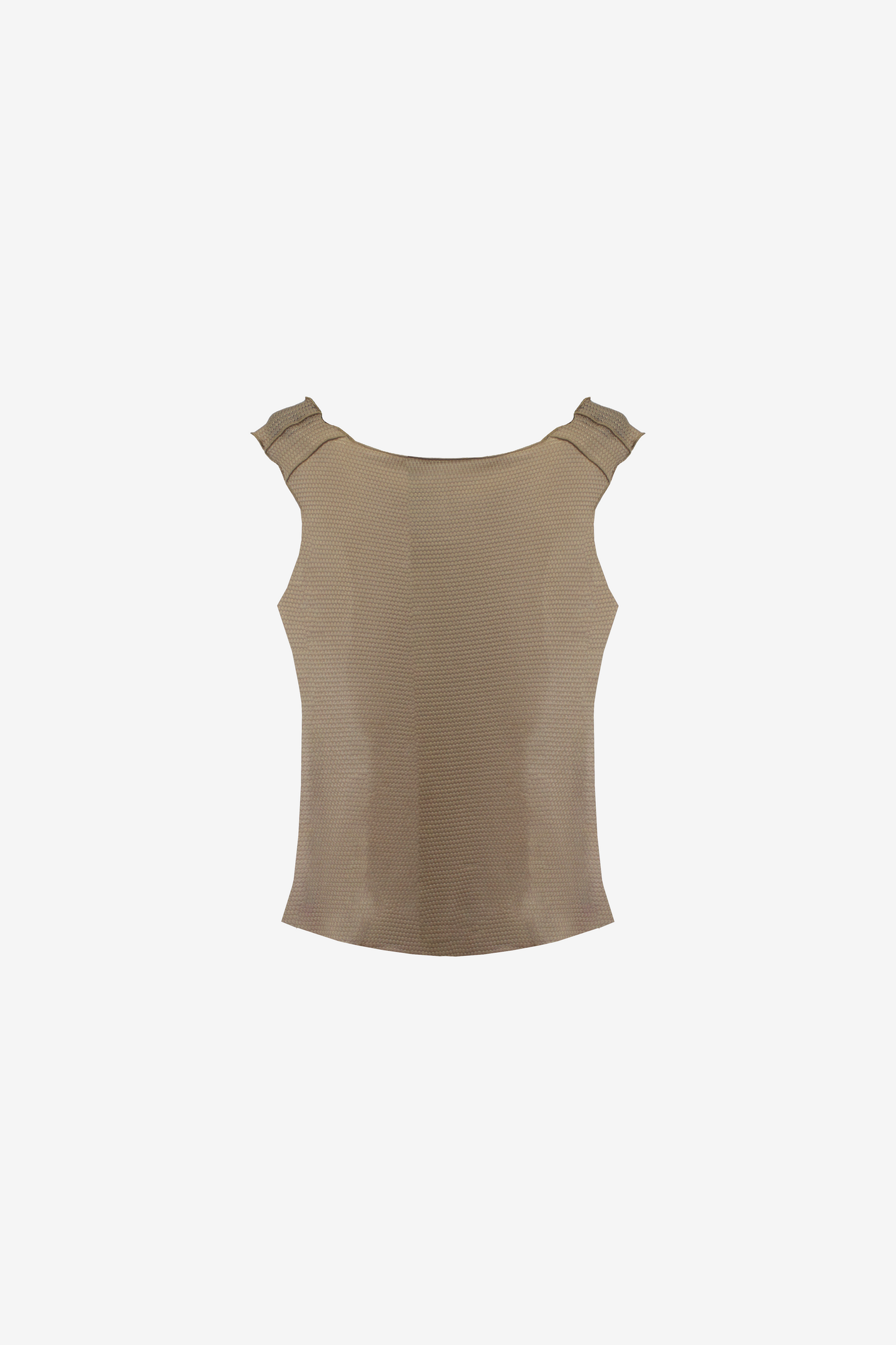 Top Scollo A Barca Caramel Mesh | MARINELLA GALLONI