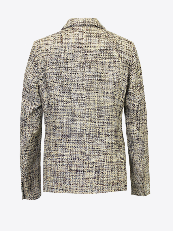 Giacca Sartoriale Doppiopetto Tweed Mélange Beige E Marrone | MARINELLA GALLONI