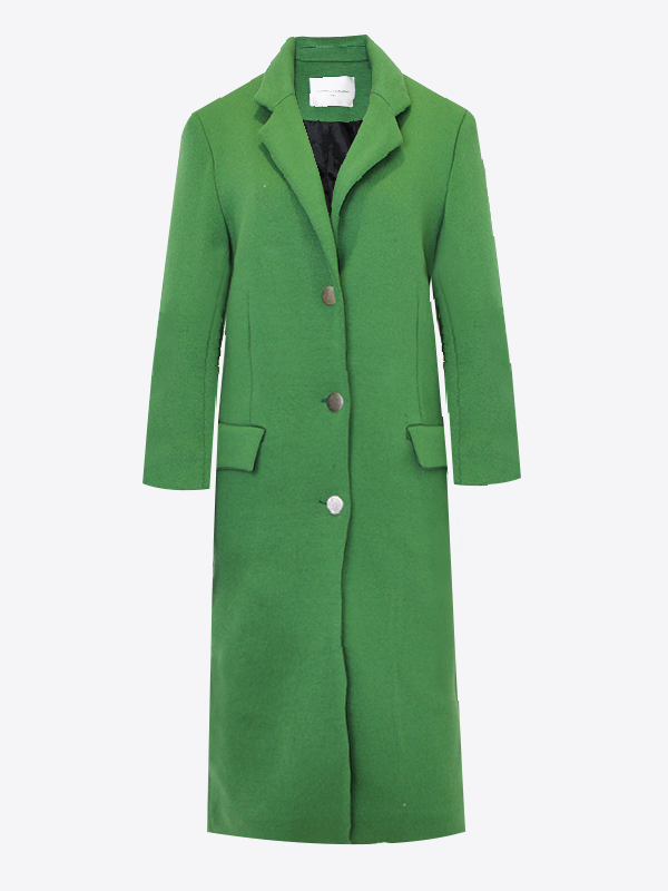 Cappotto Monopetto In Lana Verde | MARINELLA GALLONI