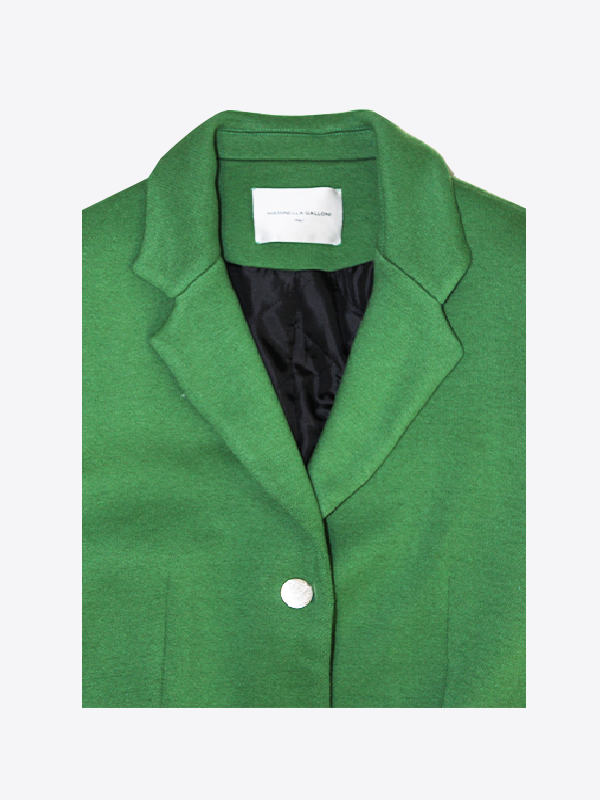 Cappotto Monopetto In Lana Verde | MARINELLA GALLONI