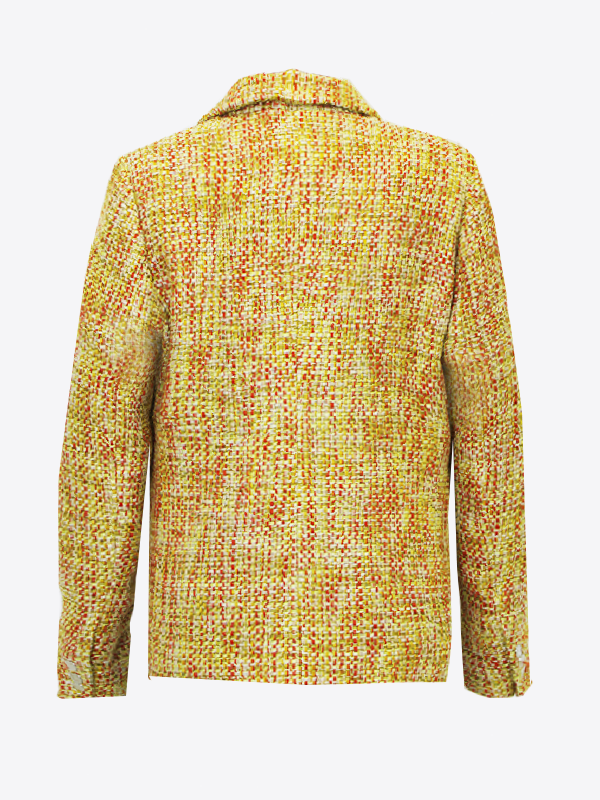 MARINELLA GALLONI | Giacca Sartoriale Doppiopetto Tweed Mélange Giallo E Arancio