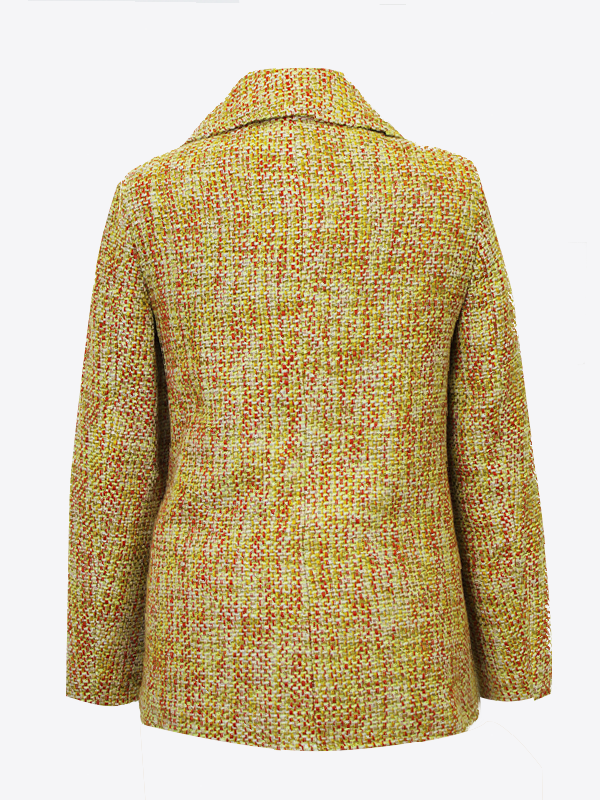 Caban Doppiopetto Tweed Mélange Giallo E Arancio | MARINELLA GALLONI