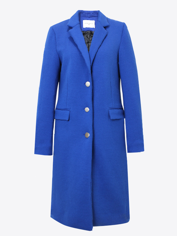 Cappotto Monopetto In Lana Blu Cobalto | MARINELLA GALLONI