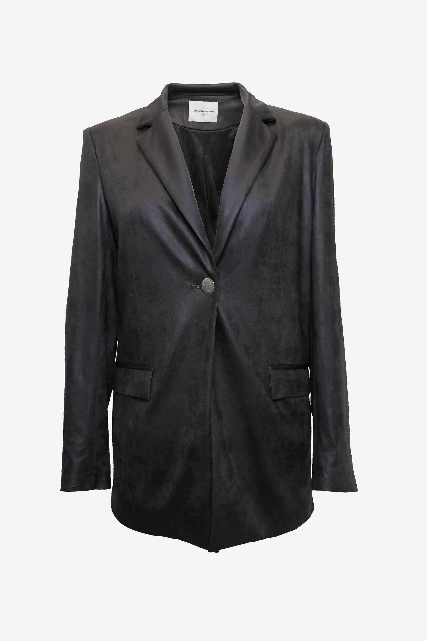 Blazer In Viscosa Coffee Effetto Pelle | MARINELLA GALLONI